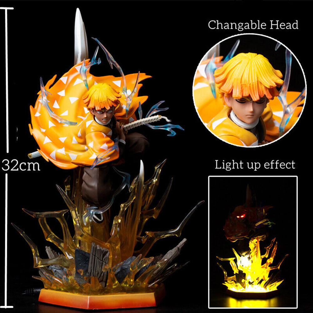 Demon Slayer Agatsuma Zenitsu 35cm Action Figure With Lights