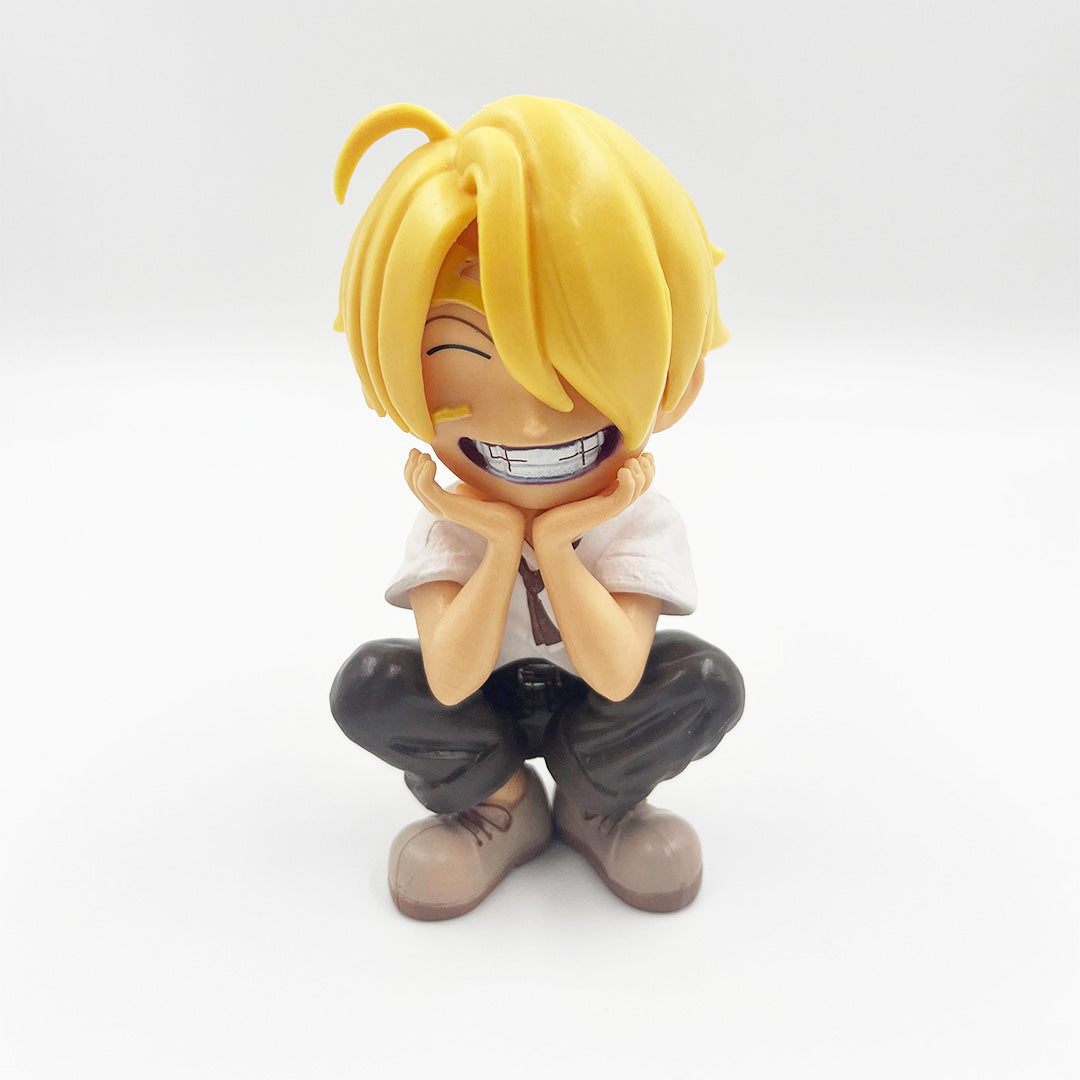 One Piece Straw Hat Pirates Sitting Cute set of 3, 13cm Action Figure