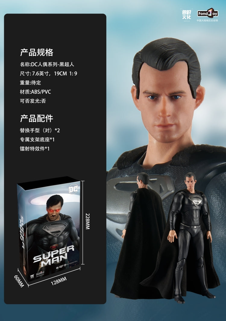FondJoy DC Black Superman 1/9 scale Action Figure