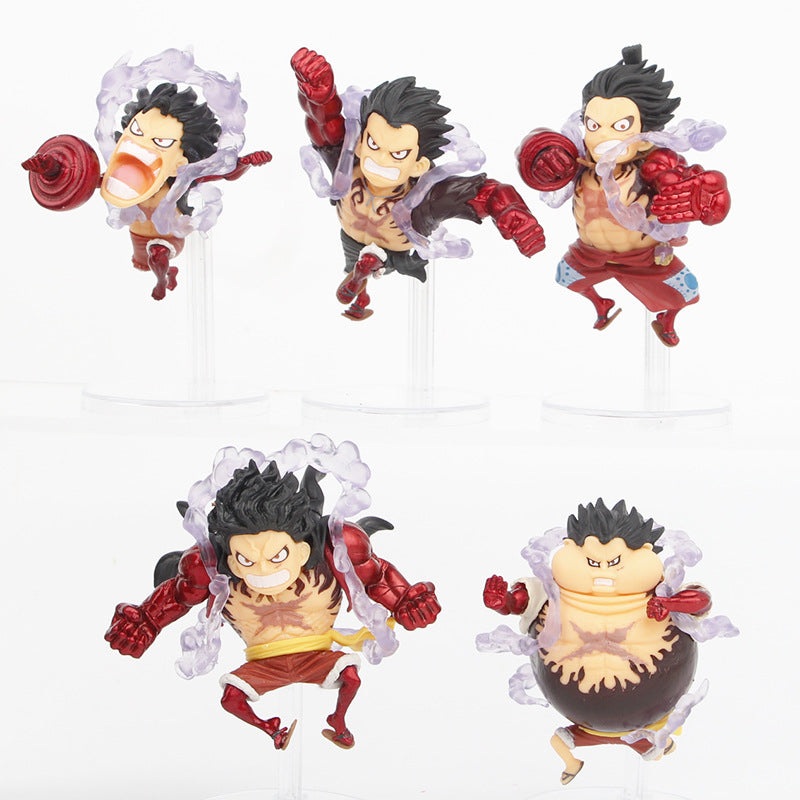 One Piece Monkey D. Luffy Gear 4 Cute Ornament 5pcs 11cm