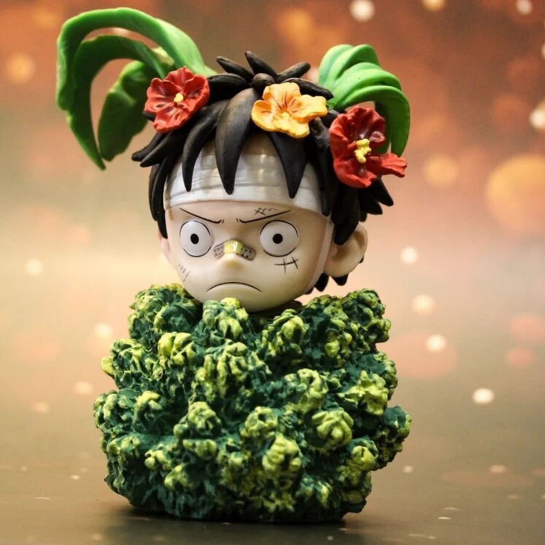 One Piece Young Monkey D. Luffy Funny Grass Face 12.5 Cm