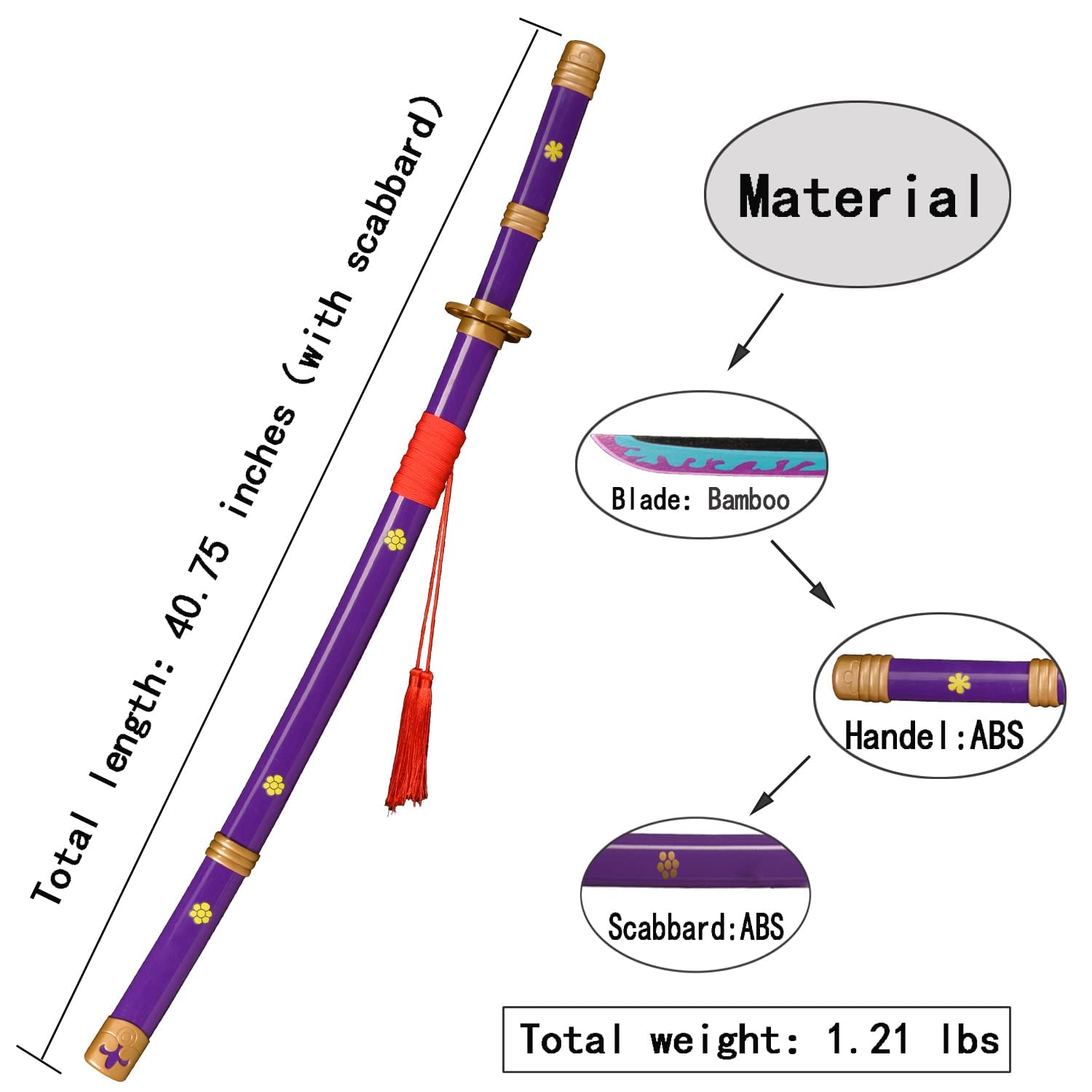 Roronoa Zoro's Enma Wooden Katana 105 Cms