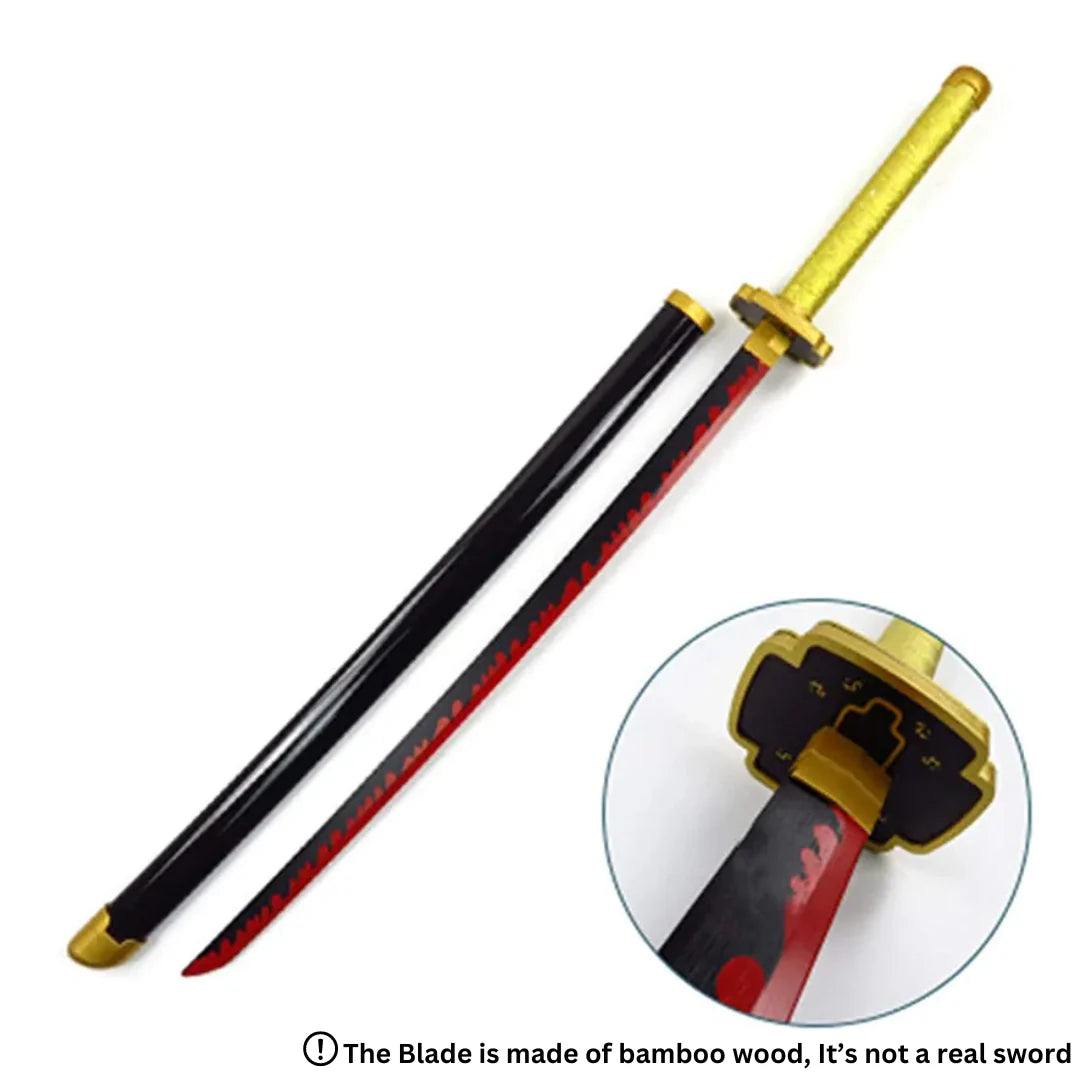 Demon Slayer Tsugikuni Yoriichi Nichirin Wooden Katana 105 Cms