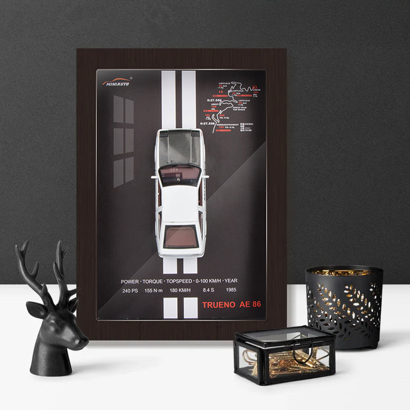MiniAuto 1: 32 Diecast Metal 3D Car Frame Car Model (AE86)