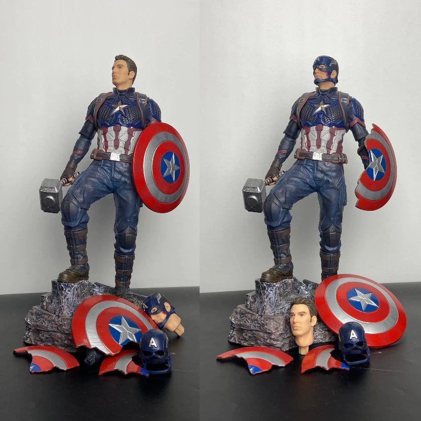 Captain America Statue Marvel Model Hammer & Shield | 40Cm