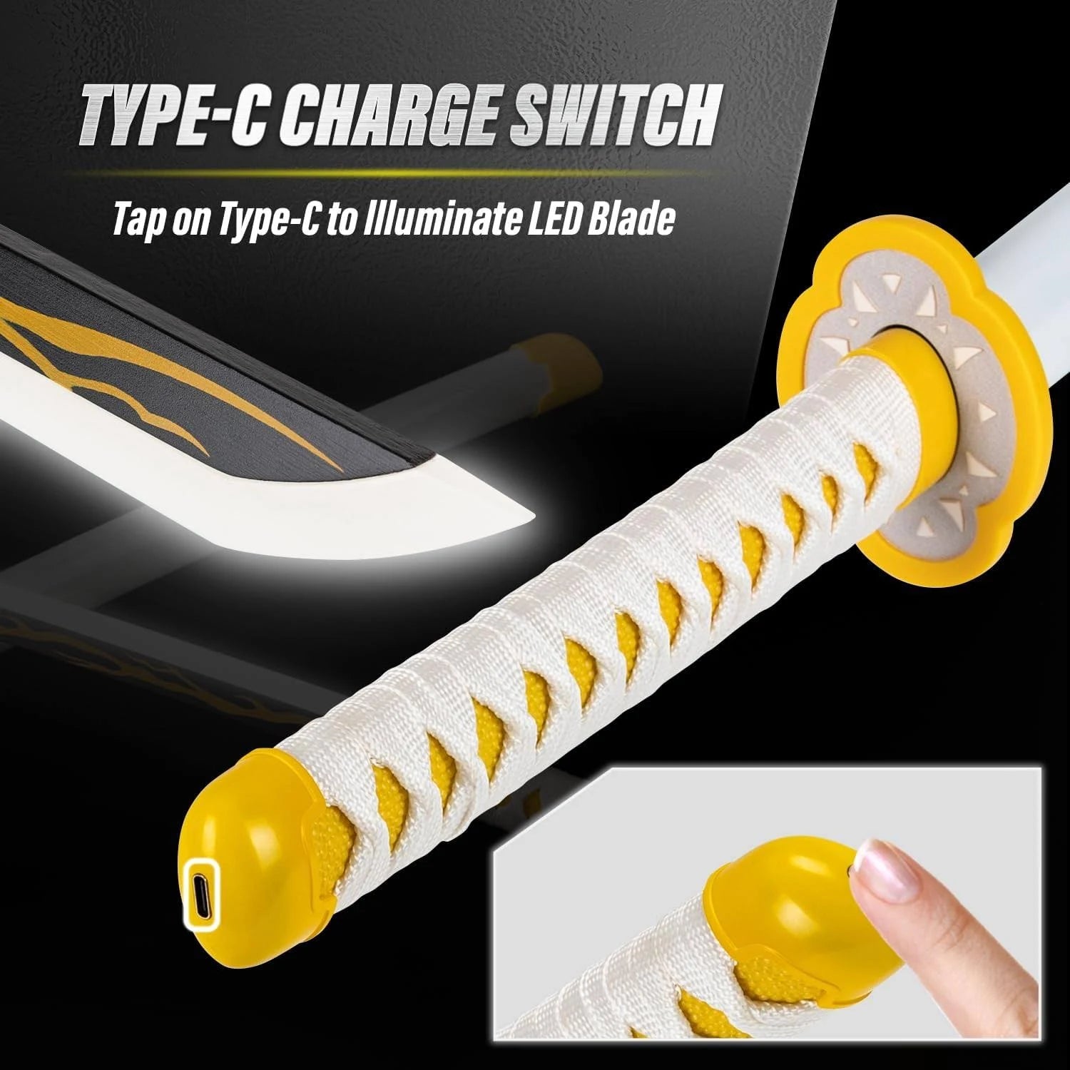 Demon Slayer Zenitsu Nichirin Led Katana 104cm