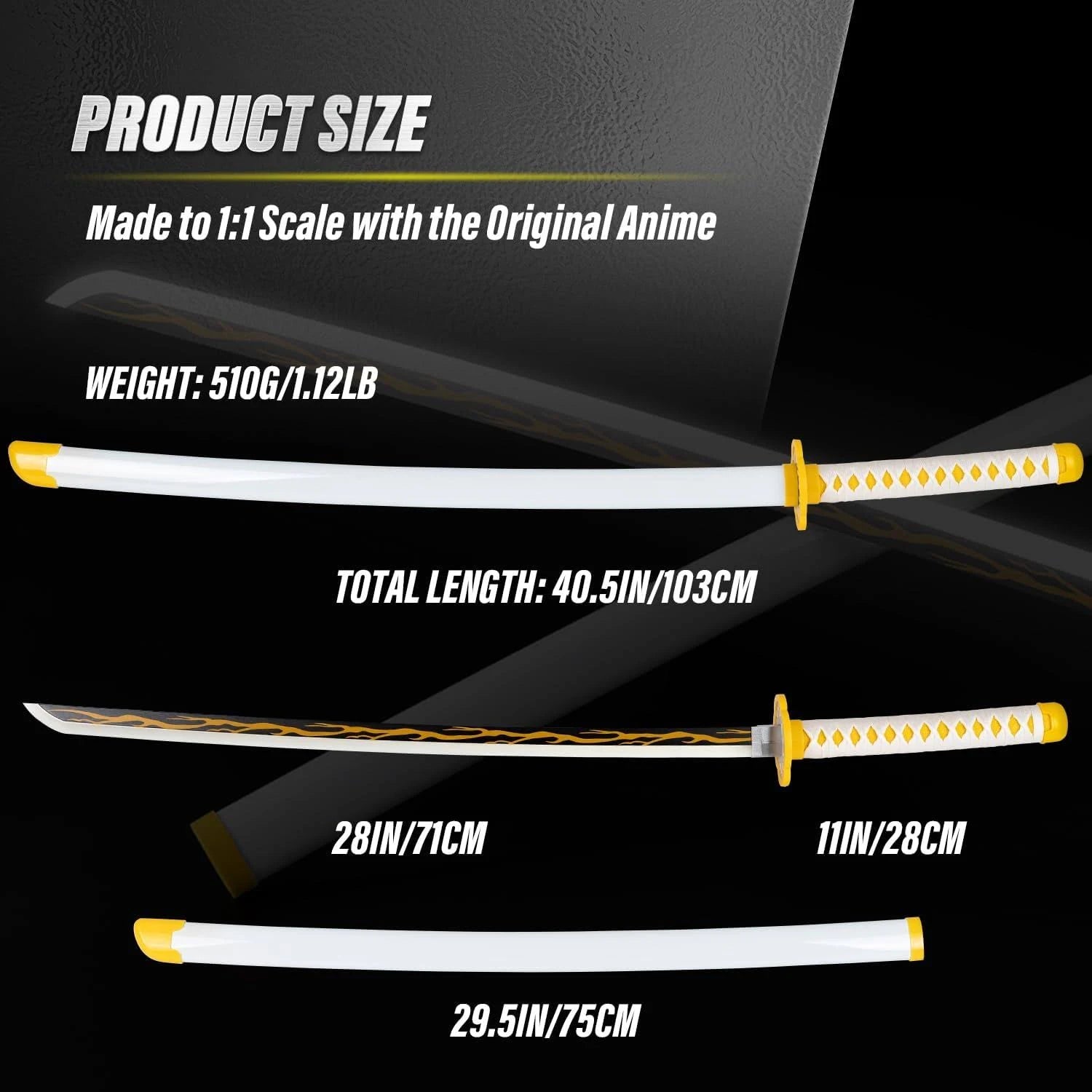 Demon Slayer Zenitsu Nichirin Led Katana 104cm